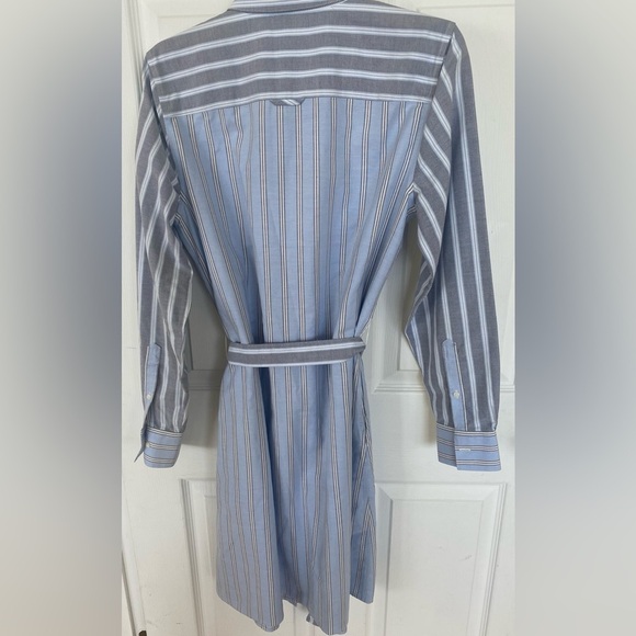 Brooks Brothers Blue and White Striped Dress with Pockets and Belt - Picture 7 of 7
